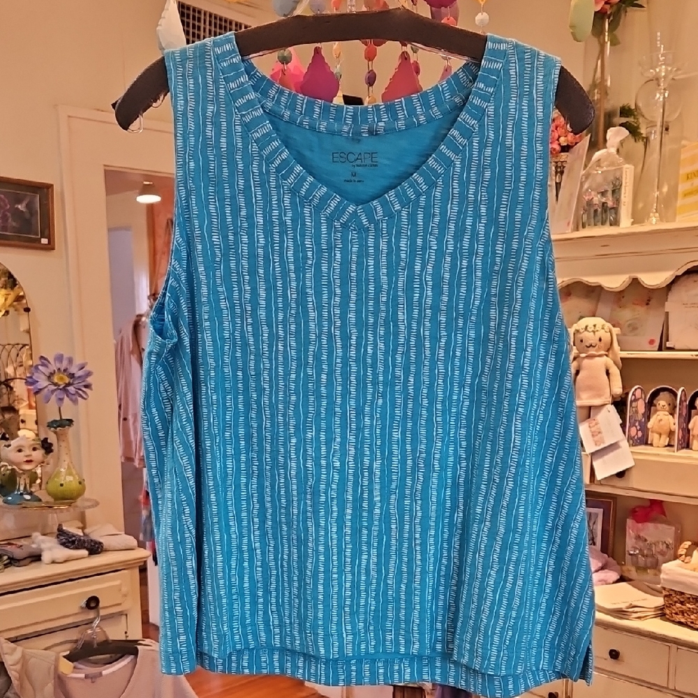 Escape Teal Striped Women's Tank Top